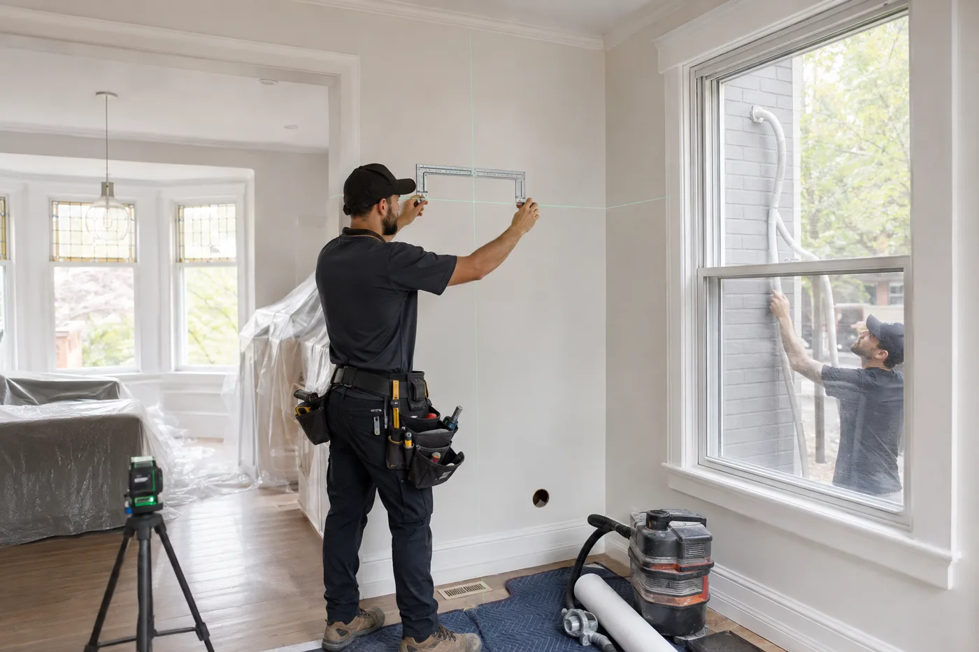 Ductless mini-split indoor unit installed in a renovated Toronto home